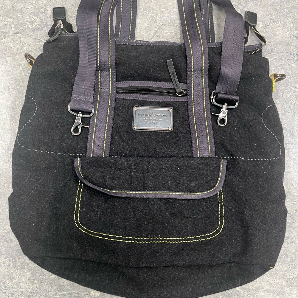 Lululemon Wool Tote Black Gray Green Big Gym Yoga Laptop Shoulder Bag. - Picture 2 of 13